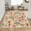 Brown mushroom print rug