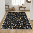 Moon and star black galaxy area rug