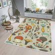 Mushroom grey pattern area rug