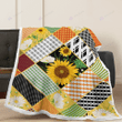 Sunflower daisy boho sherpa blanket