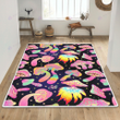 Purple psychedelic mushroom rug