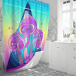 Ombre Galaxy Mushroom Shower Curtain