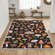 Cute Mushrooms And Leaves Forest Rug
