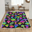 Ombre mushroom illustration bright psychedelic rug