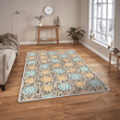 Brown abstract flower pattern rug