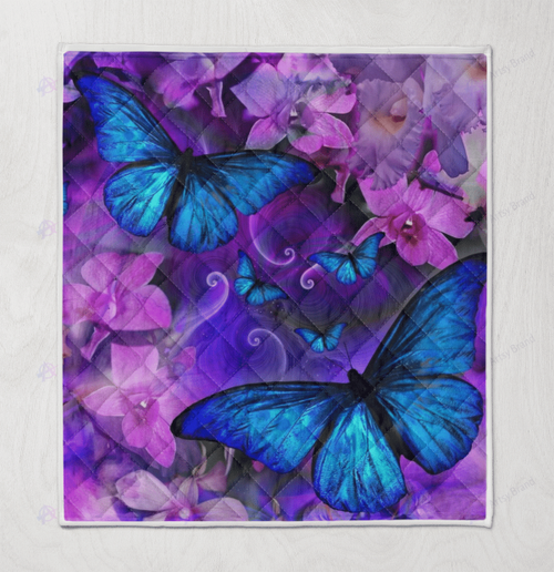 Blue butterfly quilt