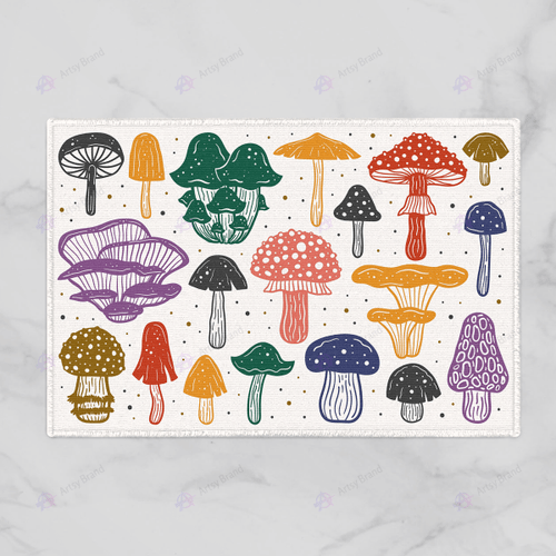 Forest Colorful Mushroom Doormat
