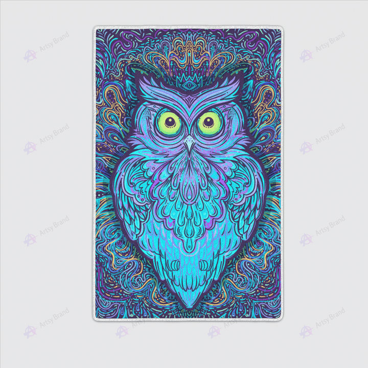 Psychedelic trippy owl rug