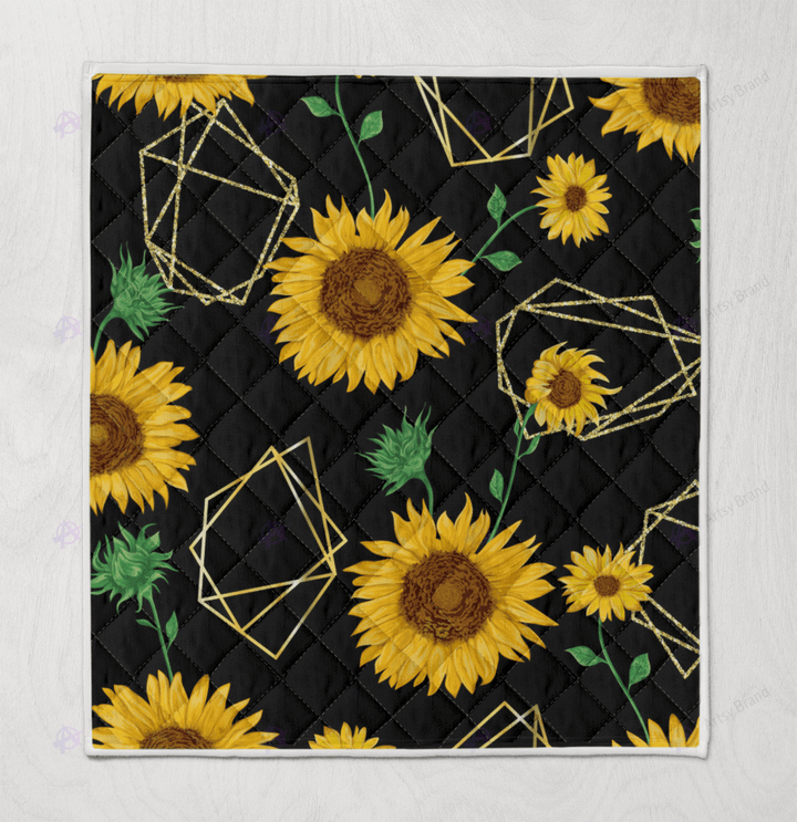 Geometric sunflower quilt