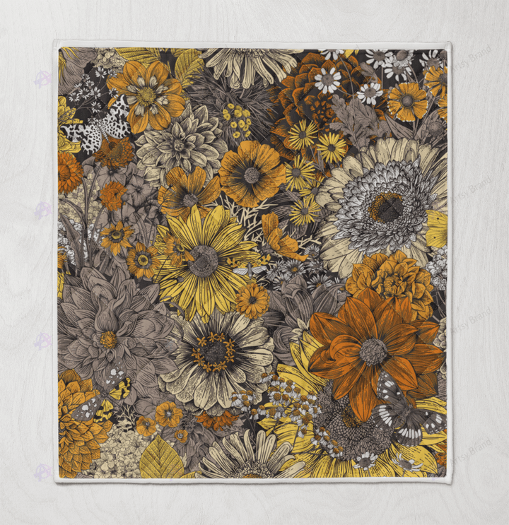 Vintage retro flower quilt