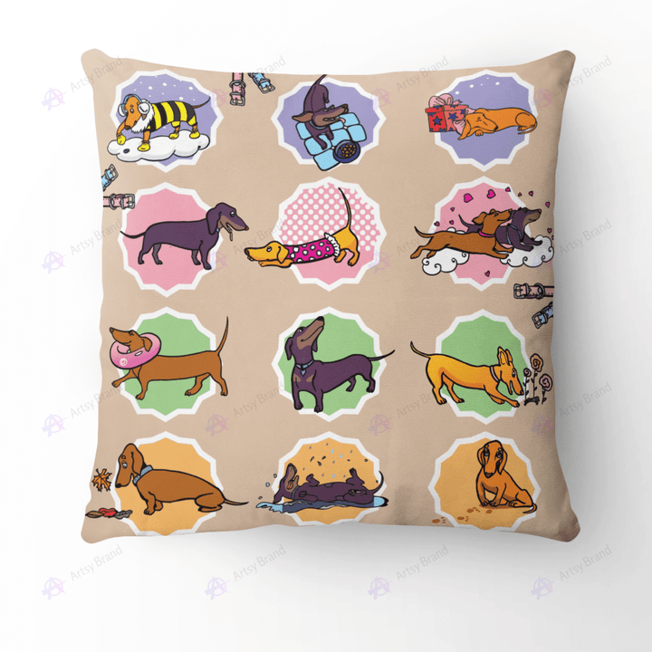 Cute dachshund icon pillow