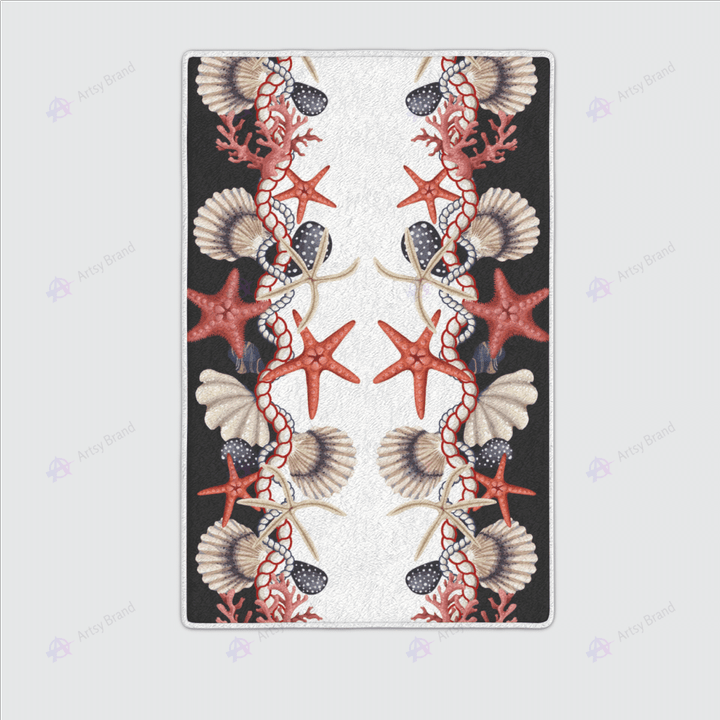 Starfish coral print rug
