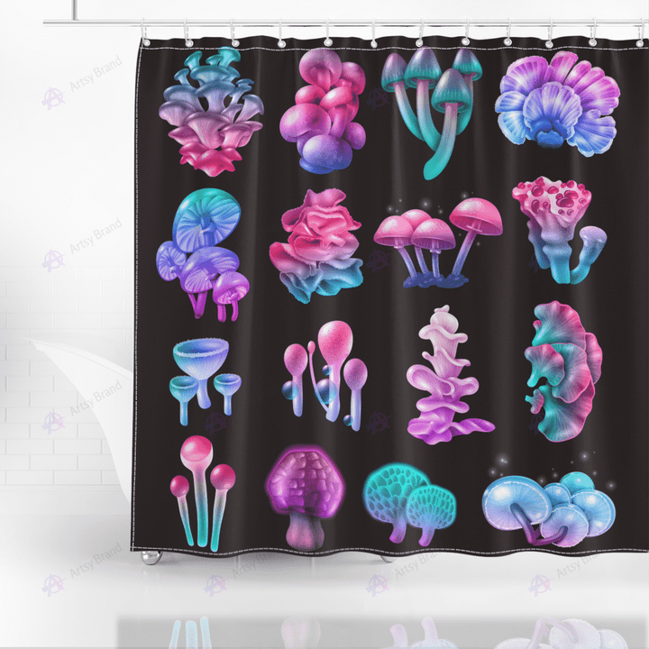 Ombre mushroom shower curtain