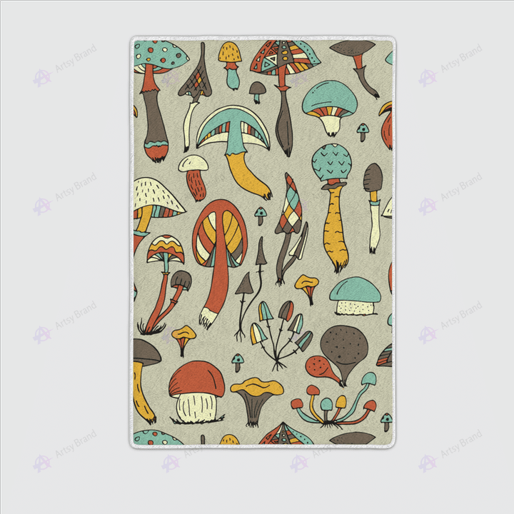 Mushroom grey pattern area rug