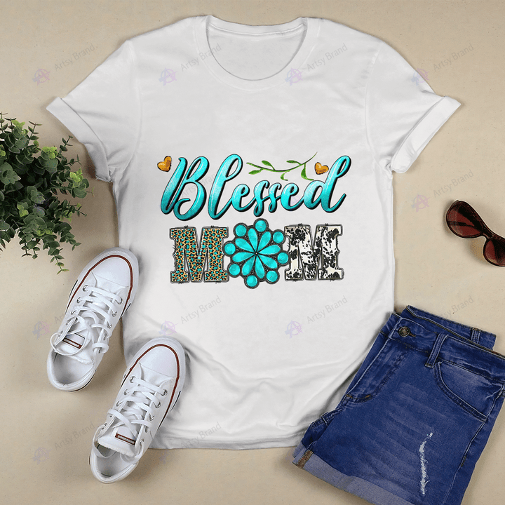 Blessed Mom Turquoise Shirt