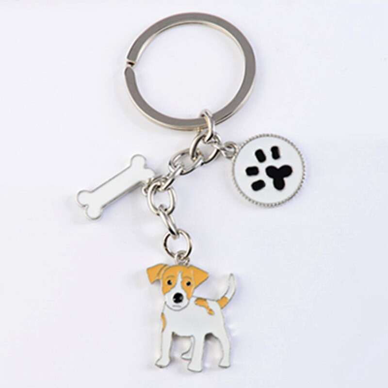 Fashion Welsh Corgi Keychain PU Leather Dog Key Ring for Women Bag Pendant  Jewelry Trinket Men's Car Fun Key Chain Gift
