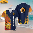 Personalized Bitcoin Logo Hawaiian Shirt Beach Button Up Shirts For Men Gifts For Boyfriend