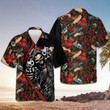 Gun Skull Rose Hawaiian Shirt Mens Roses Flower Skull With Gun Cool Button Down Shirt