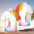 Silhouette Of Golf Player Hawaiian Shirt Themed Golfer Aloha Shirt Gifts For Golfers