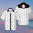 Stickfigures Playing Baseball Hawaiian Shirt Men's Vacation Button Up Baseball Lovers Gifts