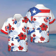 Puerto Rico Flag Frog And Hibiscus Hawaiian Shirt Summer Button Up Shirts Patriotic Gifts