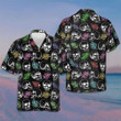 Skulls And Colorful Palm Leaves Hawaiian Shirt Mens Beach Button Up Shirts For Skull Lovers