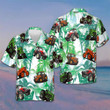 Tropical Tractors Hawaiian Shirt Mens Summer Button Down Shirts Gifts For Tractor Drivers