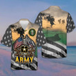 US Army American Flag Hawaiian Shirt Pride Military Buton Up Shirt Men's