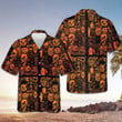 Skull Pumpkin Halloween Hawaiian Shirt Horror Themed Halloween Button Up Shirt Mens