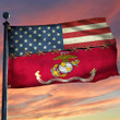 United States Marine Corps And American Flag Patriotic Flags And Banners Fourth Of July Ideas