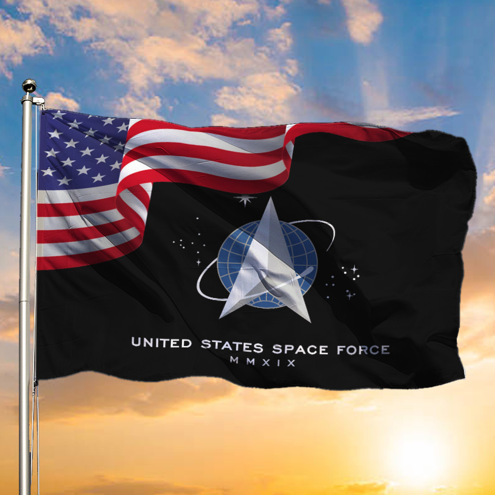 US Space Force American Flag USSF Military Patriotic Decorations For Outside