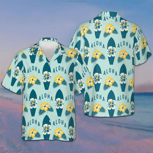 Surfboards Aloha Hawaiian Shirt Vacation Shirts Button Up Gifts For Summer