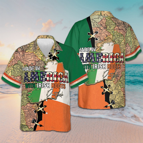 Made In America With Irish Roots Hawaiian Shirt Gifts For St Patrick's Day
