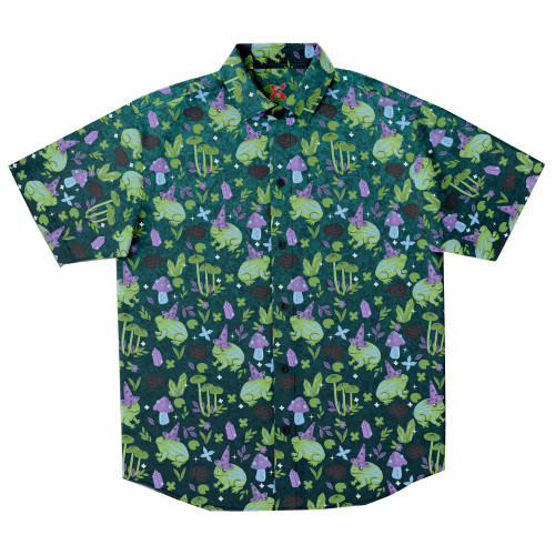Witch Swamp Button up Style Shirt Fantasy Shirt Cute Magic Witch Swamp Hawaiian Shirt