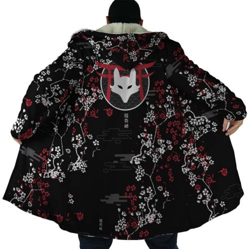 Anime Hoodie, Winter Coat, Haikyuu Shirt, Anime Hooded Cloak, Anime Costume, Haikyuu Inarizaki Foxes, Fleece Jacket, Japanese Gifts