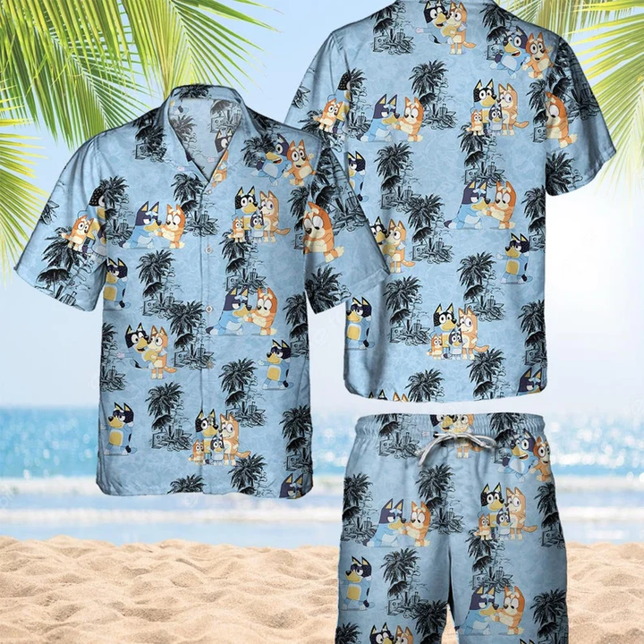 Bluey Summer Family Shirt Hawaiian 3D Shirt
