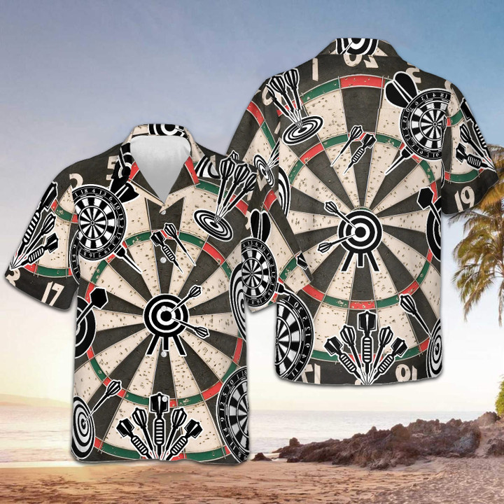 Darts Icon Game Pattern Hawaiian Shirt Gifts For Dart Players For Him