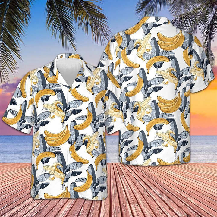 Banana Tropical Hawaiian Shirt Button Up Summer Shirts For Men Gifts For Brother
