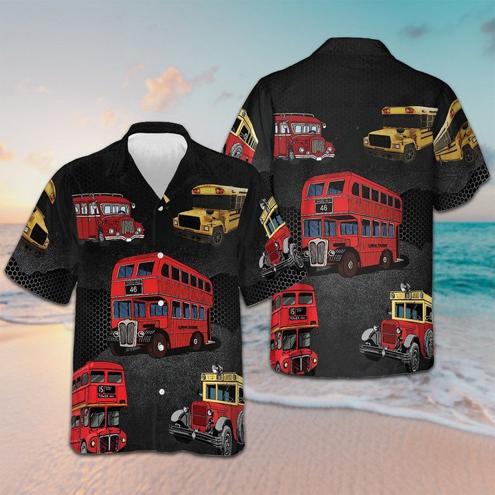 I'm Driving At Night Bus Driver Hawaiian Shirt Men's Button Down Short Sleeve Gifts For Drivers
