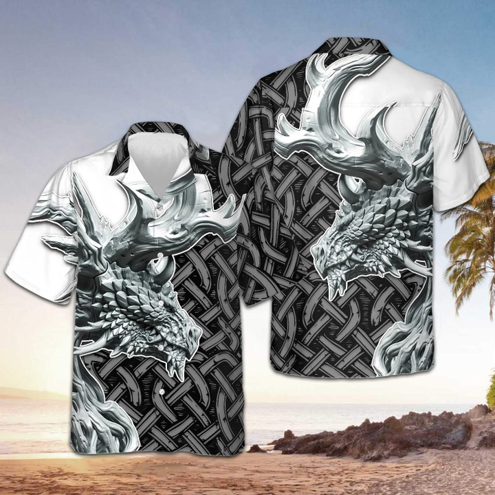 Dragon Celtic Knot 3D Hawaiian Shirt Mens Cool Dragon Aloha Shirt