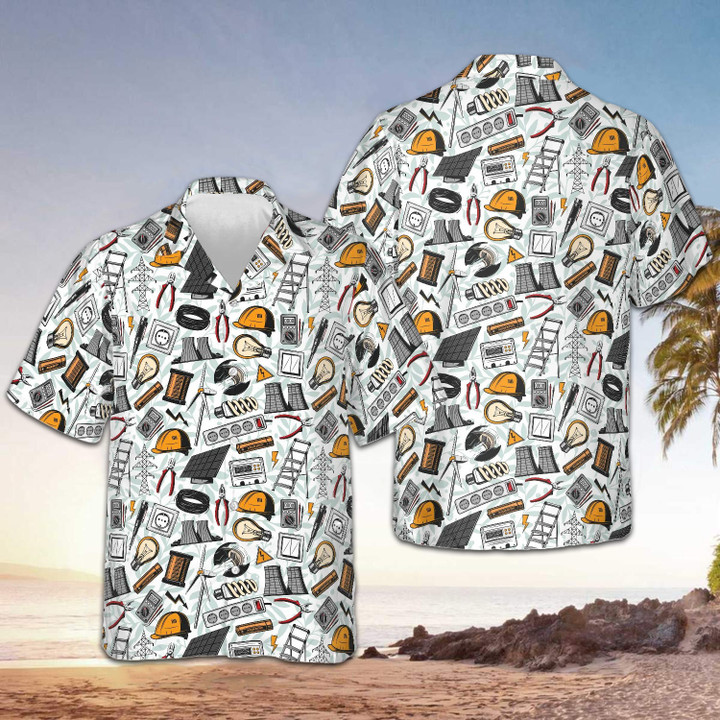 Electrical Tools Hawaiian Shirt Cool Gifts For Electricians Father's Day Dad Ideas