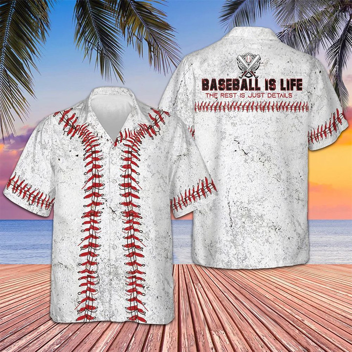 Baseball Is Life The Rest Is Just Details Hawaiian Shirt Baseball Player Vintage Button Up