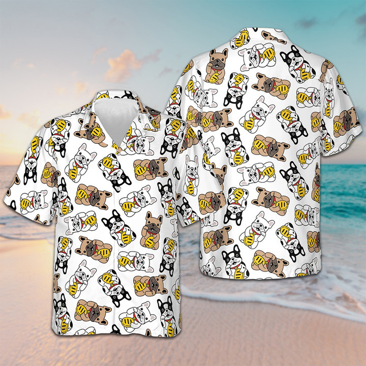 Lucky Bulldog Hawaiian Shirt Cute Summer Shirts Gifts For Bulldog Lovers