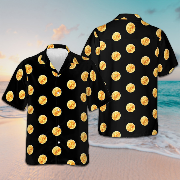 Dogecoin Hawaiian Shirt Beach Shirt Button Down Cousin Gift Ideas