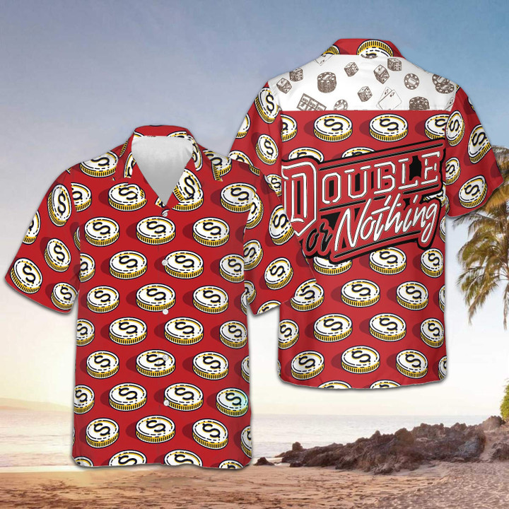 Double Or Nothing Casino Hawaiian Shirt Cool Gifts For Casino Lovers