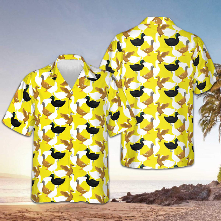 Ducks On The Farm Hawaiian Shirt Summer Yellow Duck Aloha Shirt Summer Beach Ideas