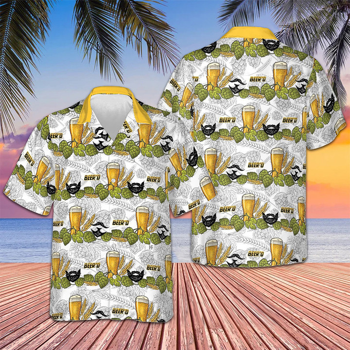 Beard Beer Hawaiian Shirt Mens Beach Button Up Shirts Presents For Husband