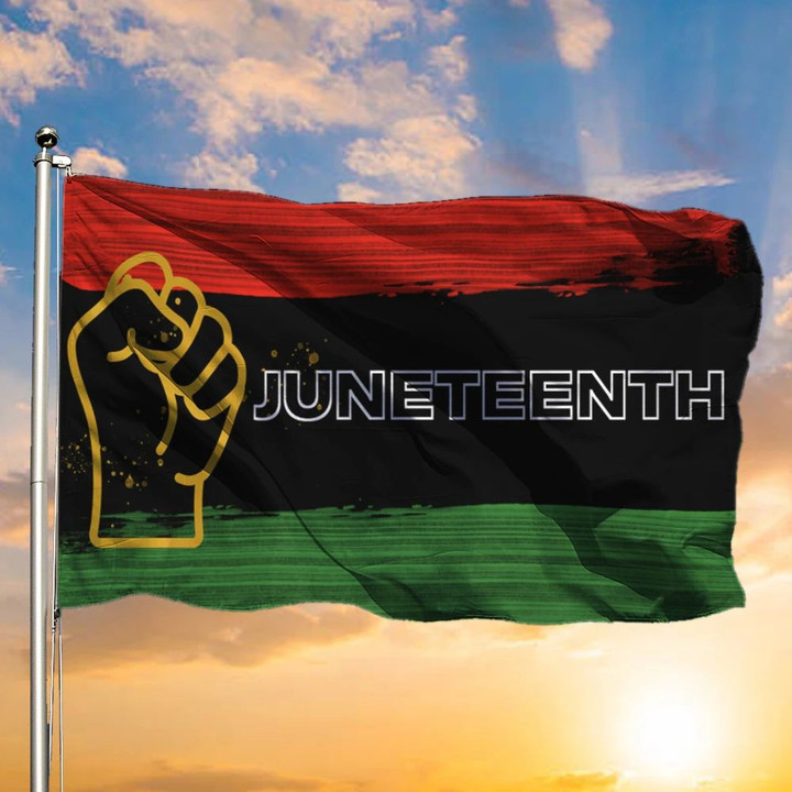 Juneteenth Flag Happy Black History Month 2023 Black Fist Flag Door Decorations Ideas