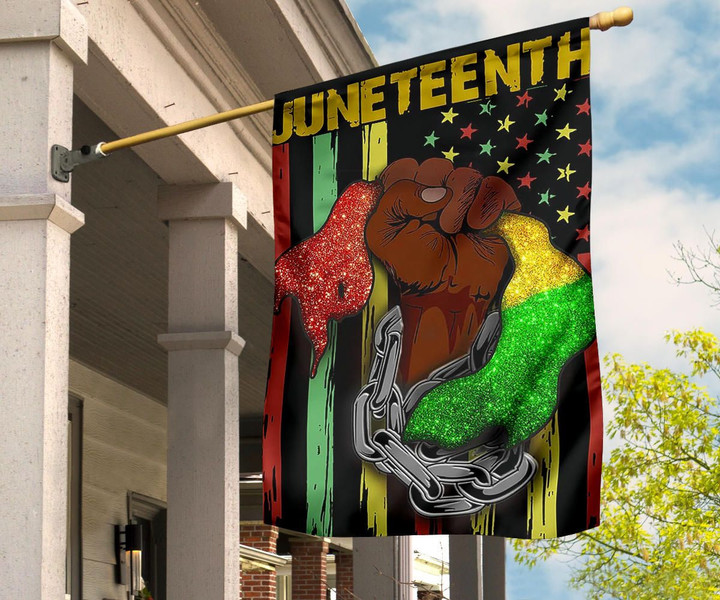Juneteenth Flag Hand Shackled Holding Pan-African Flag Gifts For African American