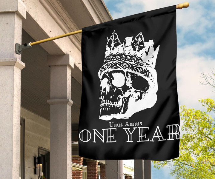 Unus Annus One Year Flag Skull One Year In Latin Flag Front Door Decor Christmas Party Gift